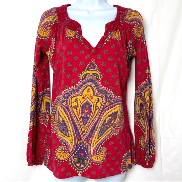 Vintage Lucky Brand Paisley Long Sleeve Shirt - Picture 2 of 8